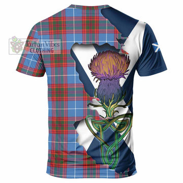 Tartan Vibes Clothing Spalding Tartan Family Crest T-Shirt Scottish Thistle Celtic Inspired