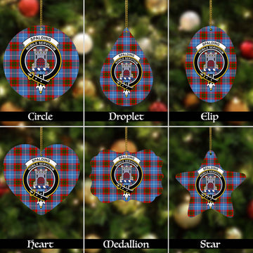 Spalding Tartan Christmas Ornaments with Family Crest
