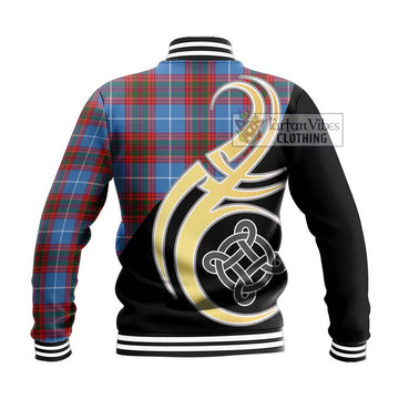 Spalding Tartan Baseball Jacket with Family Crest and Celtic Symbol Style - Tartan Vibes Clothing
