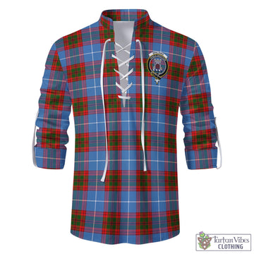 Spalding Tartan Men's Scottish Traditional Jacobite Ghillie Kilt Shirt with Family Crest - Tartan Vibes Clothing