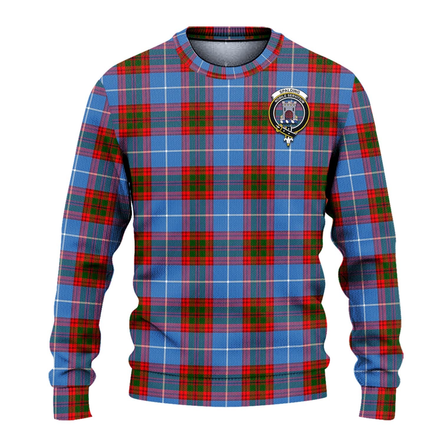 Spalding Tartan Ugly Sweater with Family Crest - Tartan Vibes Clothing