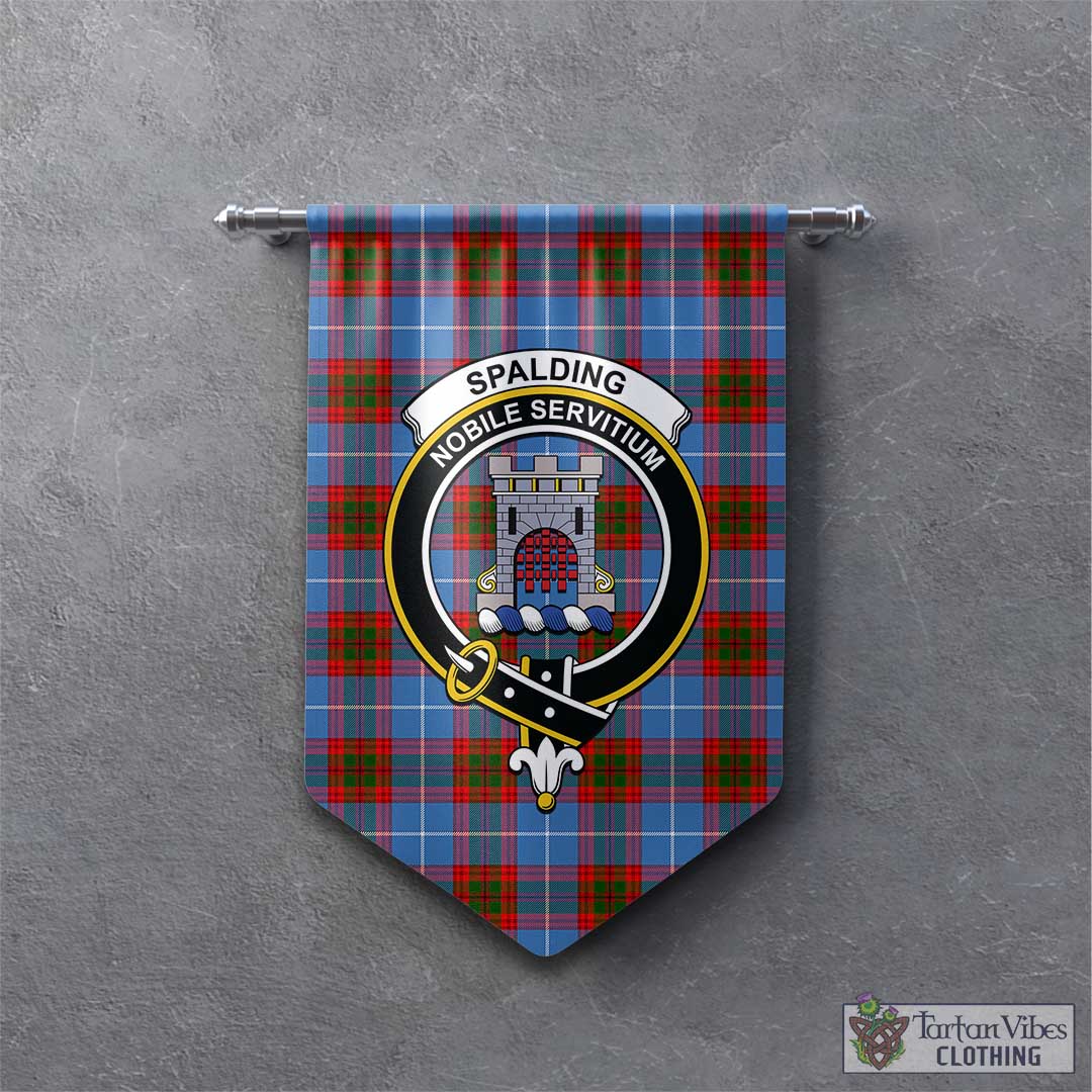 Tartan Vibes Clothing Spalding Tartan Gonfalon, Tartan Banner with Family Crest