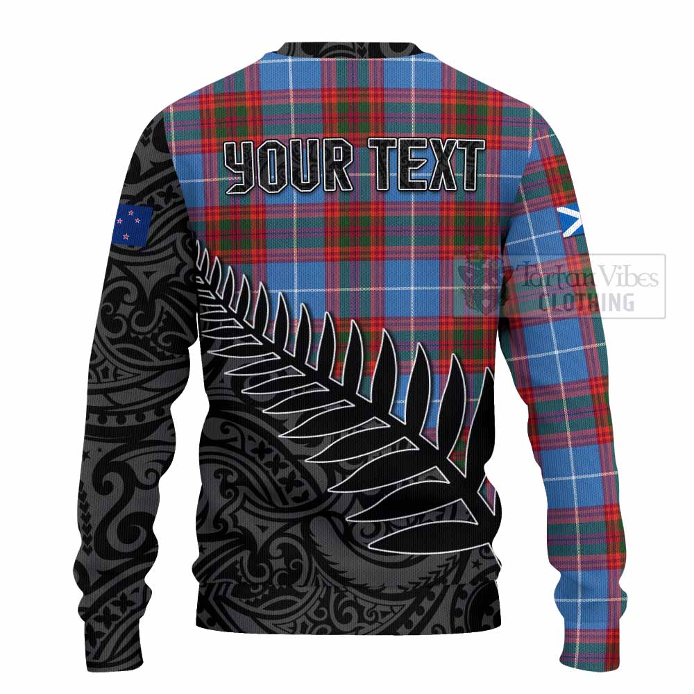 Spalding Crest Tartan Knitted Sweater with New Zealand Silver Fern Half Style - Tartan Vibes Clothing