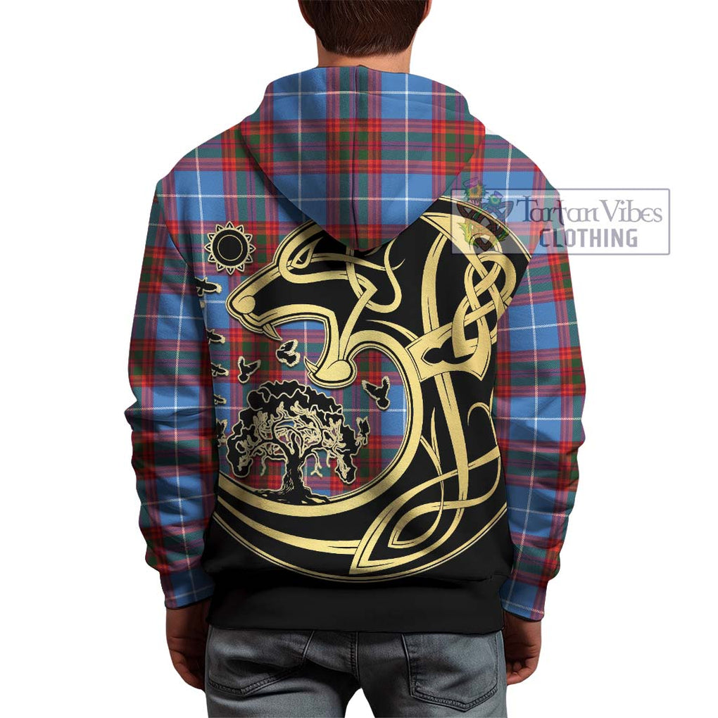 Spalding Tartan Hoodie with Family Crest Celtic Wolf Style - Tartan Vibes Clothing
