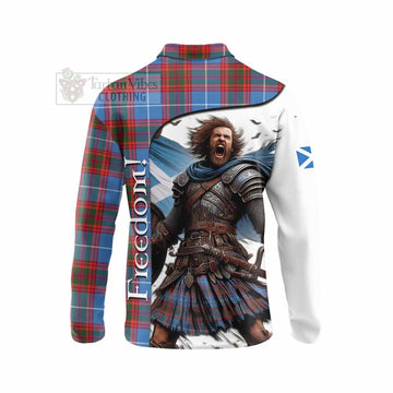 Spalding Crest Tartan Long Sleeve Polo Shirt Inspired by the Freedom of Scottish Warrior - Tartan Vibes Clothing