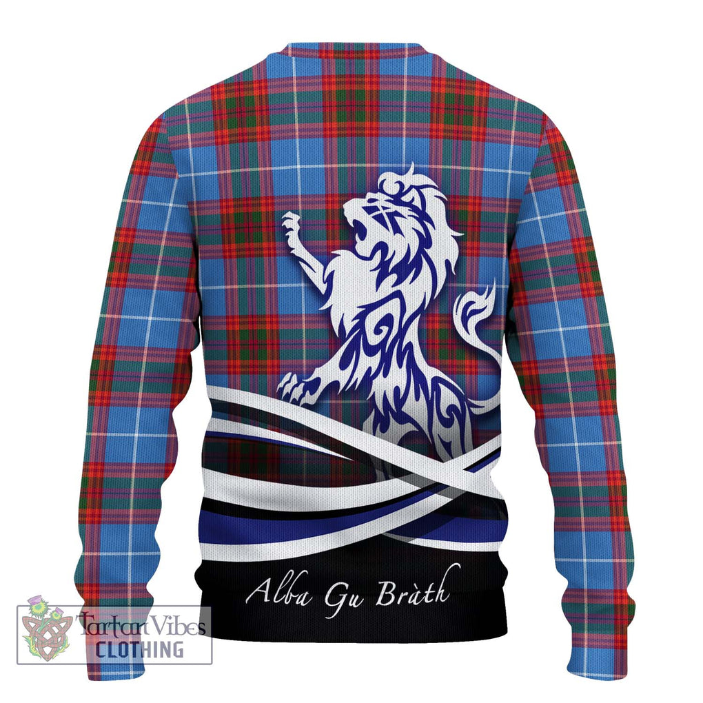 Spalding Tartan Ugly Sweater with Alba Gu Brath Regal Lion Emblem - Tartan Vibes Clothing