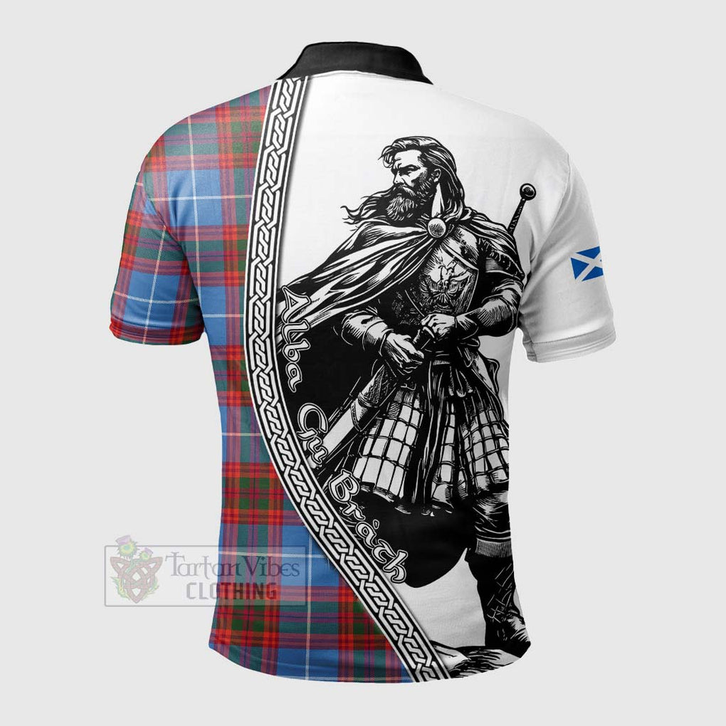 Spalding Tartan Clan Crest Polo Shirt with Highlander Warrior Celtic Style - Tartan Vibes Clothing