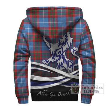 Spalding Tartan Sherpa Hoodie with Alba Gu Brath Regal Lion Emblem - Tartan Vibes Clothing