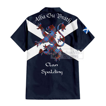 Spalding Tartan Lion Rampant Hawaiian Shirt Proudly Display Your Heritage with Alba Gu Brath and Clan Name - Tartan Vibes Clothing