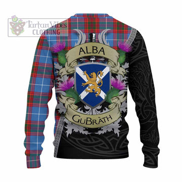 Spalding Tartan Family Crest Knitted Sweater Lion Rampant Royal Thistle Shield Celtic Inspired - Tartan Vibes Clothing