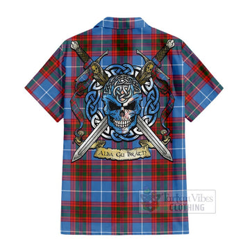Spalding Tartan Hawaiian Shirt with Family Crest Celtic Skull Style - Tartan Vibes Clothing