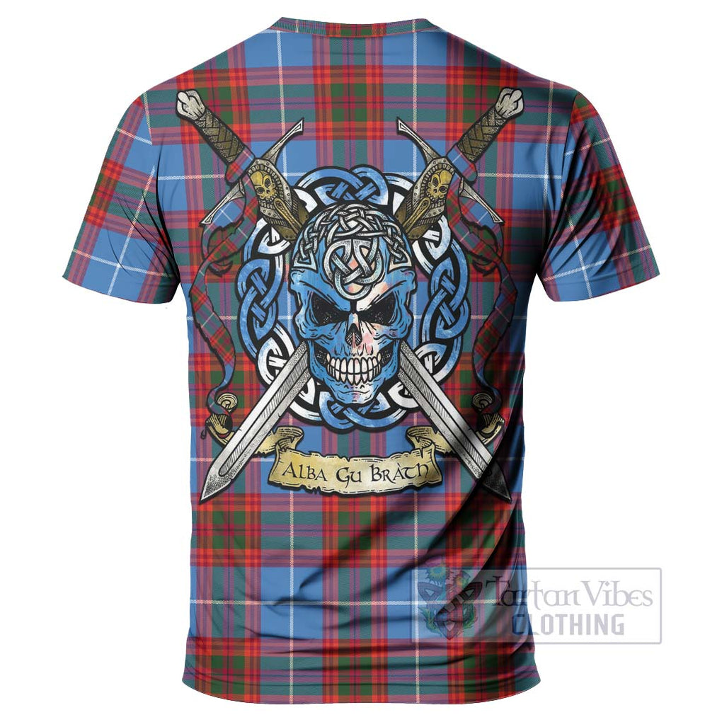 Spalding Tartan T-Shirt with Family Crest Celtic Skull Style - Tartan Vibes Clothing