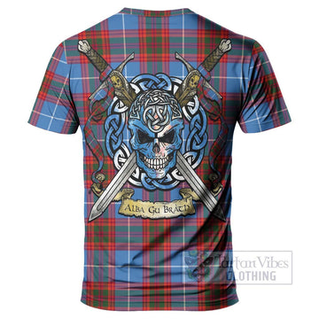 Spalding Tartan T-Shirt with Family Crest Celtic Skull Style - Tartan Vibes Clothing