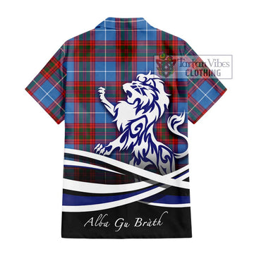 Spalding Tartan Hawaiian Shirt with Alba Gu Brath Regal Lion Emblem - Tartan Vibes Clothing