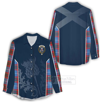Tartan Vibes Clothing Spalding Tartan Women's Casual Shirt with Family Crest and Scottish Thistle Vibes Sport Style