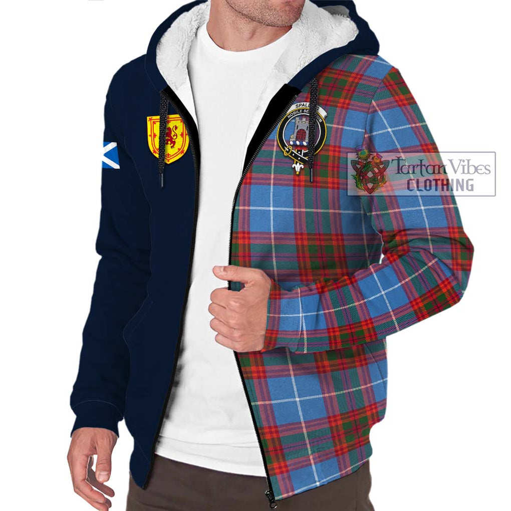 Spalding Tartan Sherpa Hoodie Alba with Scottish Lion Royal Arm Half Style - Tartan Vibes Clothing