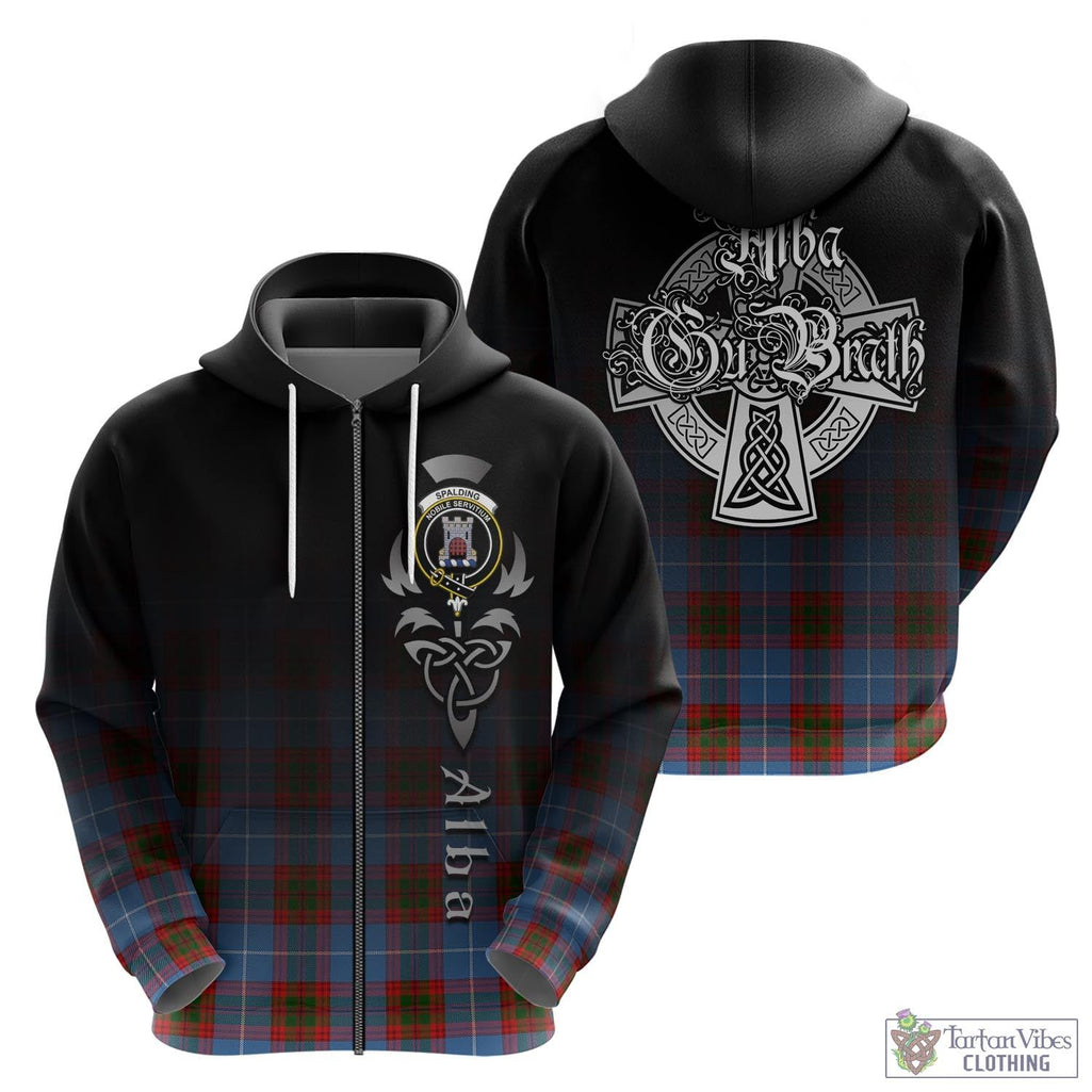 Spalding Tartan Hoodie Featuring Alba Gu Brath Family Crest Celtic Inspired - Tartan Vibes Clothing