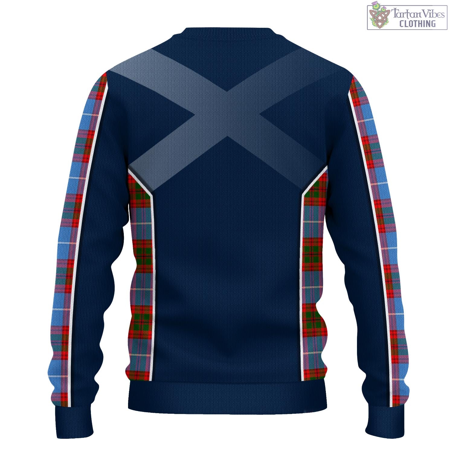 Spalding Tartan Knitted Sweatshirt with Family Crest and Scottish Thistle Vibes Sport Style - Tartan Vibes Clothing