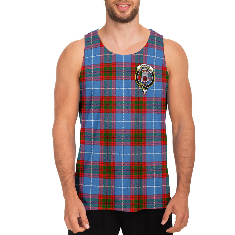 Spalding Tartan Mens Tank Top with Family Crest - Tartan Vibes Clothing