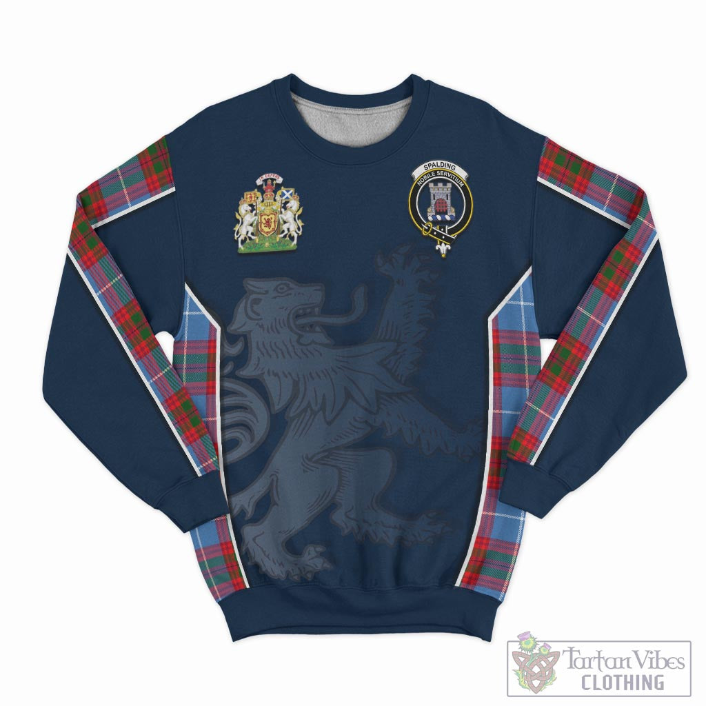 Tartan Vibes Clothing Spalding Tartan Sweater with Family Crest and Lion Rampant Vibes Sport Style