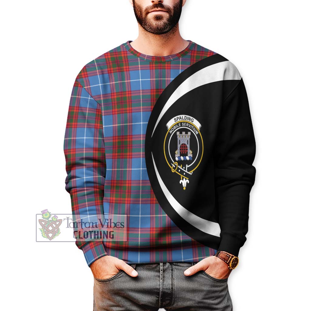 Spalding Tartan Sweatshirt with Family Crest Circle Style - Tartan Vibes Clothing