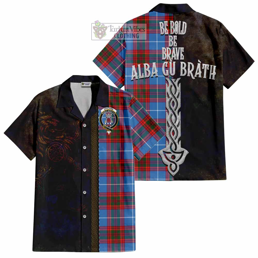 Spalding Tartan Family Crest Hawaiian Shirt Alba Gu Brath Be Brave Lion Ancient Style - Tartan Vibes Clothing