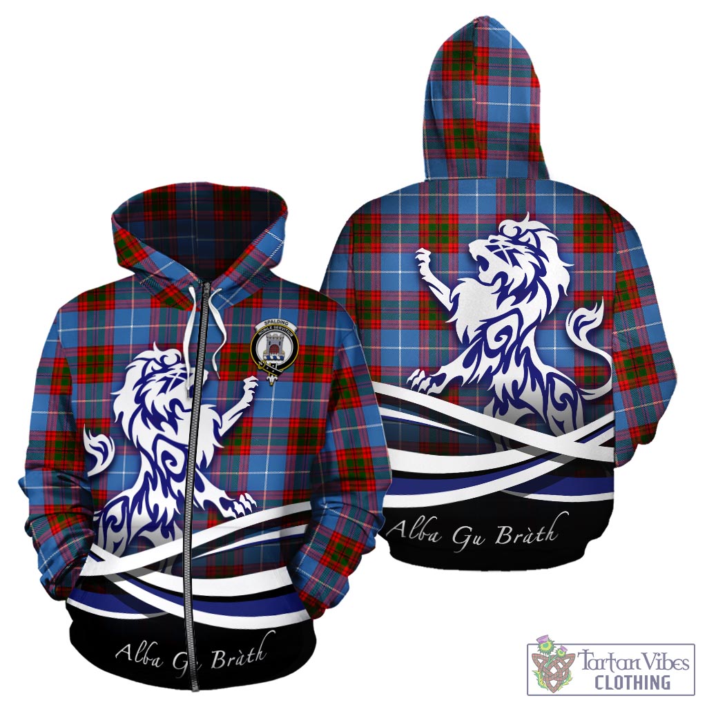 Spalding Tartan Hoodie with Alba Gu Brath Regal Lion Emblem - Tartan Vibes Clothing
