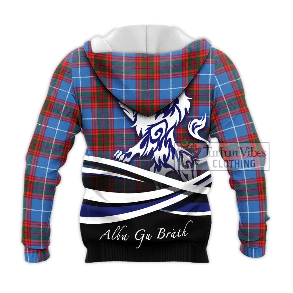 Spalding Tartan Knitted Hoodie with Alba Gu Brath Regal Lion Emblem - Tartan Vibes Clothing