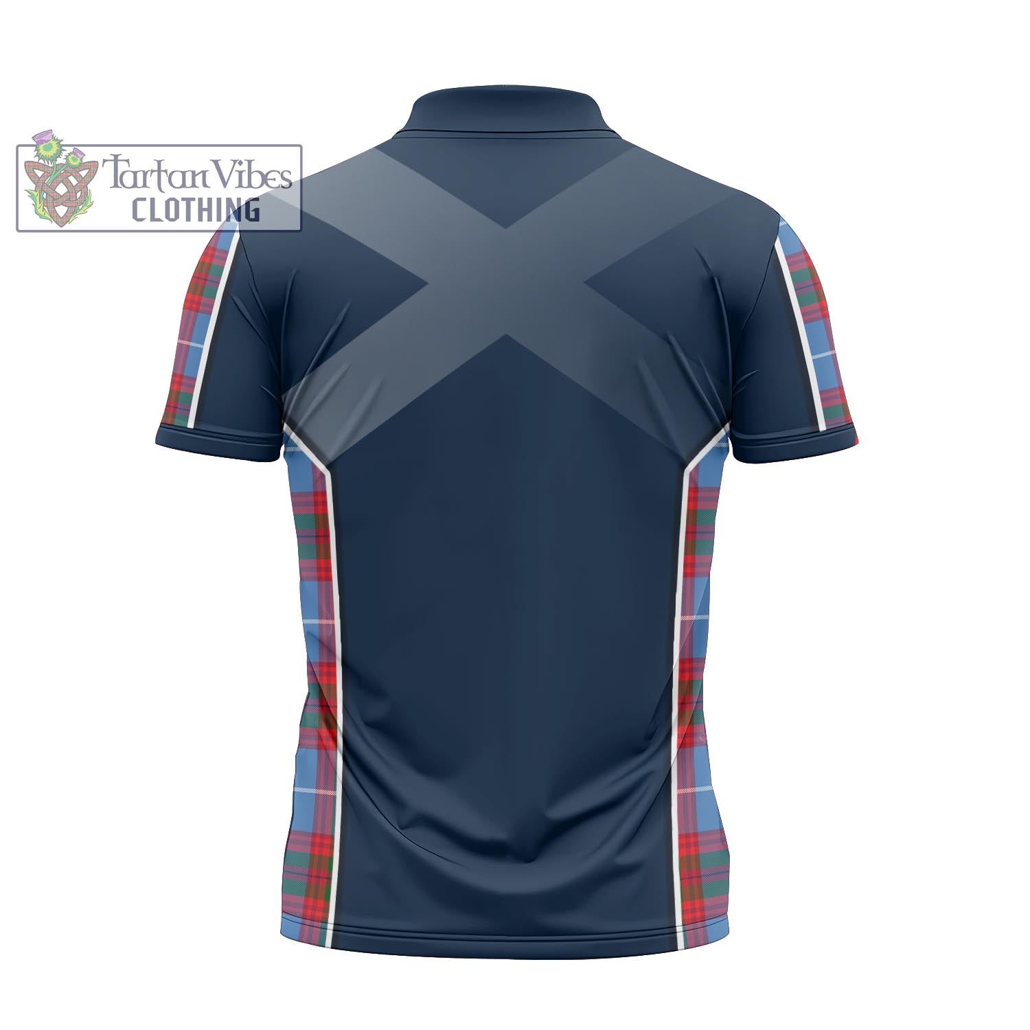 Tartan Vibes Clothing Spalding Tartan Zipper Polo Shirt with Family Crest and Scottish Thistle Vibes Sport Style