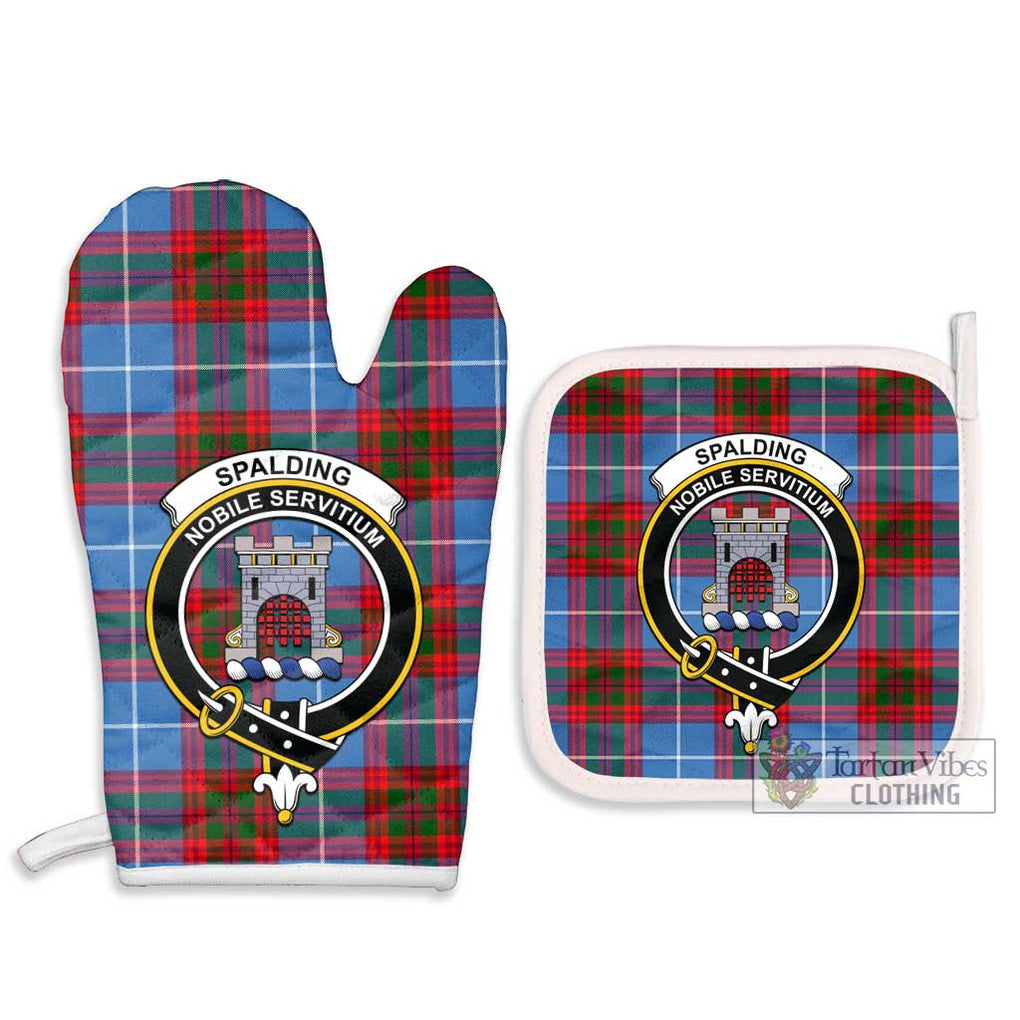 Spalding Tartan Combo Oven Mitt & Pot-Holder with Family Crest - Tartan Vibes Clothing