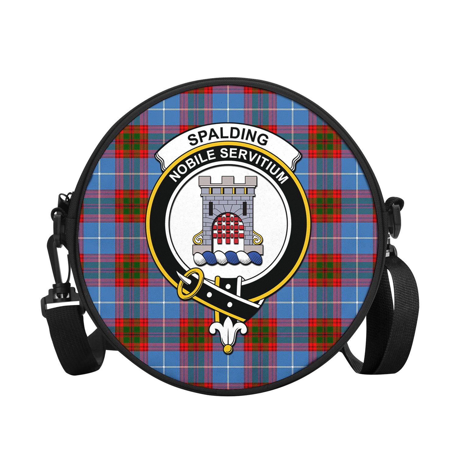 Spalding Tartan Round Satchel Bags with Family Crest - Tartan Vibes Clothing