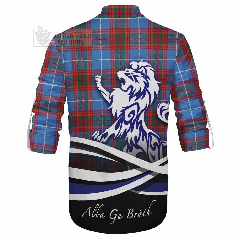 Spalding Tartan Ghillie Kilt Shirt with Alba Gu Brath Regal Lion Emblem - Tartan Vibes Clothing