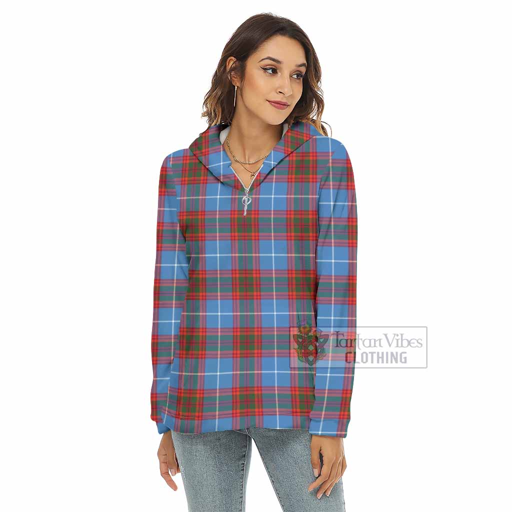 Spalding Tartan Women's Borg Fleece Hoodie with Half Zip - Tartan Vibes Clothing