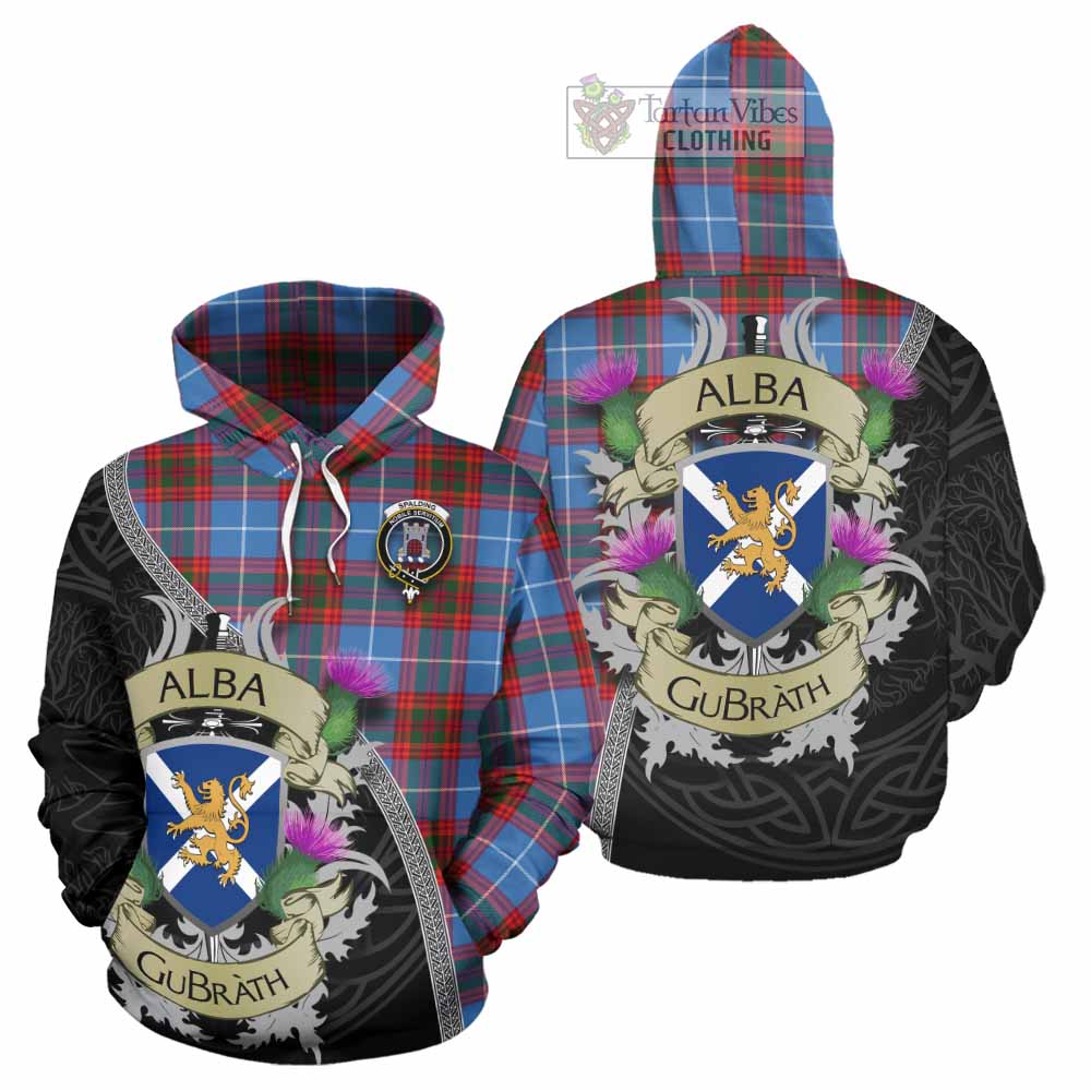 Spalding Tartan Family Crest Hoodie Lion Rampant Royal Thistle Shield Celtic Inspired - Tartan Vibes Clothing