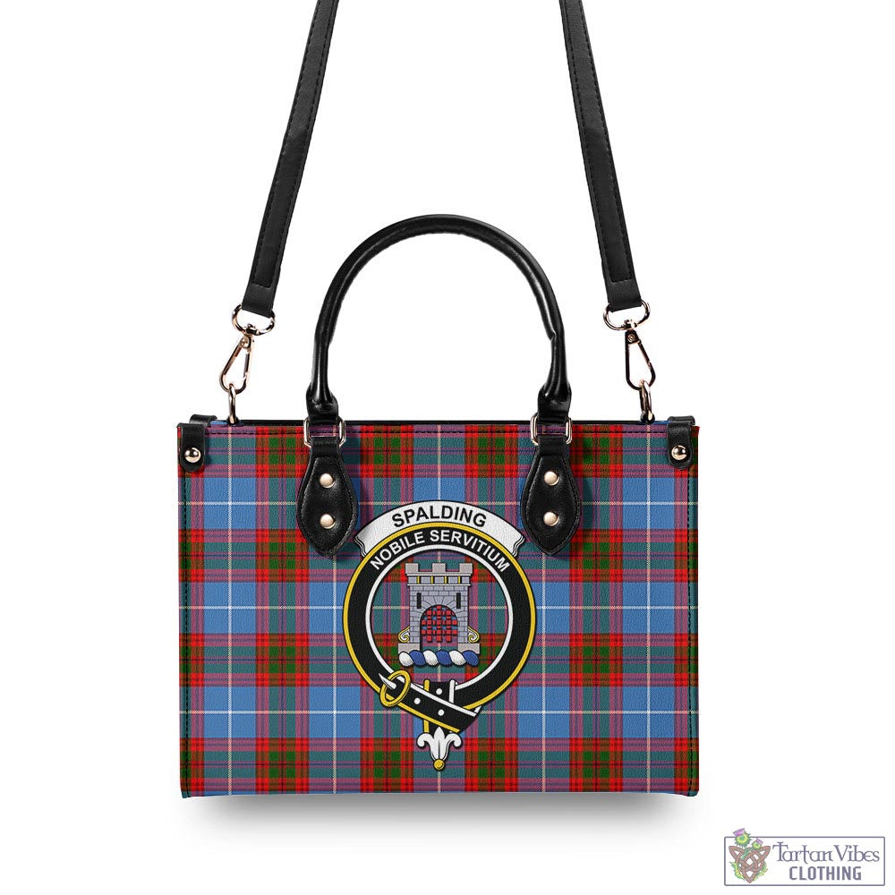 Spalding Tartan Luxury Leather Handbags with Family Crest - Tartan Vibes Clothing
