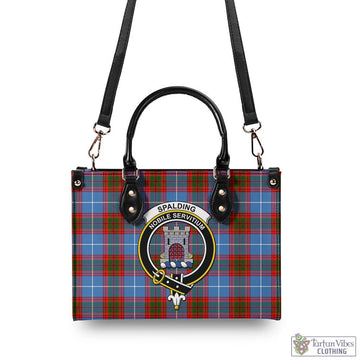 Spalding Tartan Luxury Leather Handbags with Family Crest - Tartan Vibes Clothing