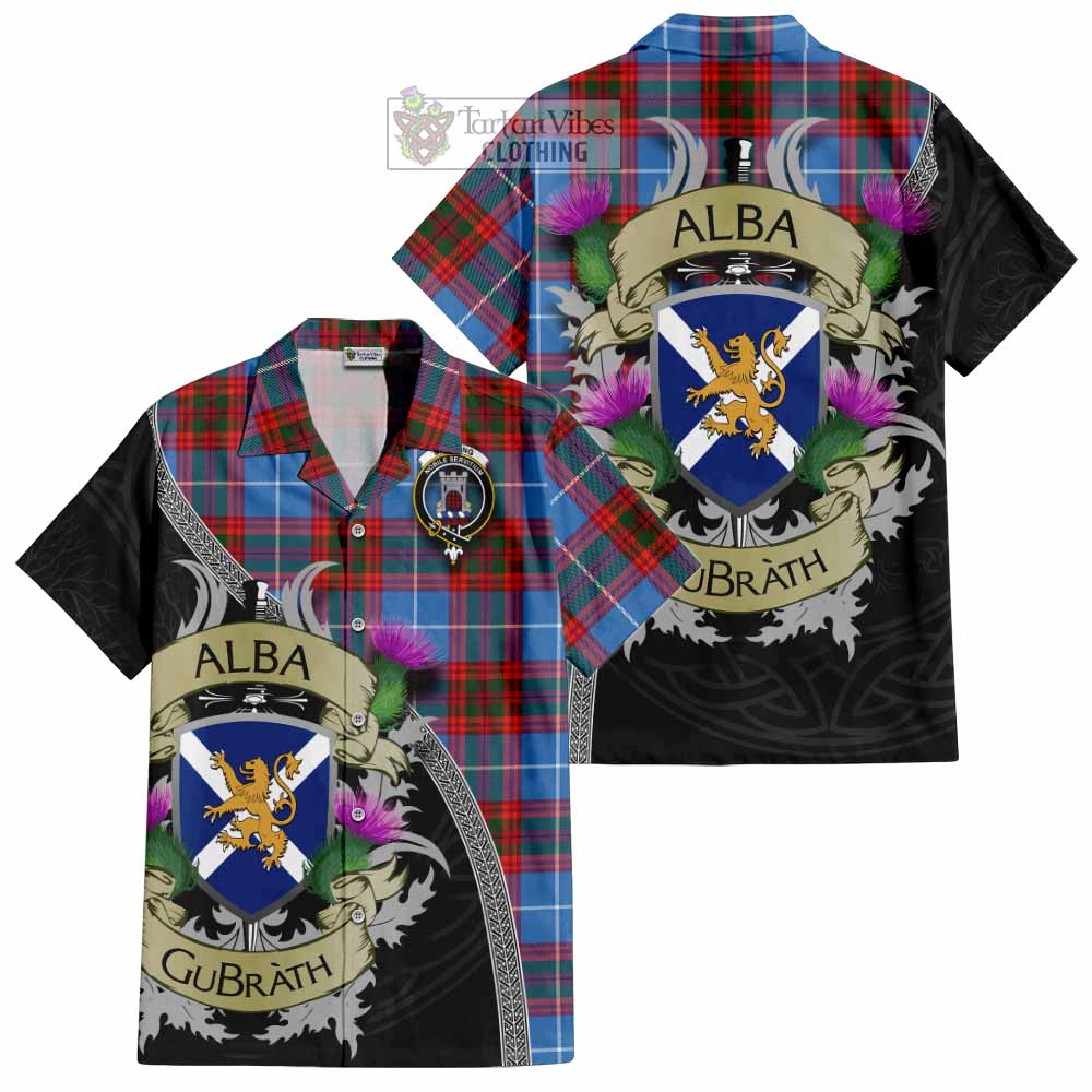 Spalding Tartan Family Crest Hawaiian Shirt Lion Rampant Royal Thistle Shield Celtic Inspired - Tartan Vibes Clothing