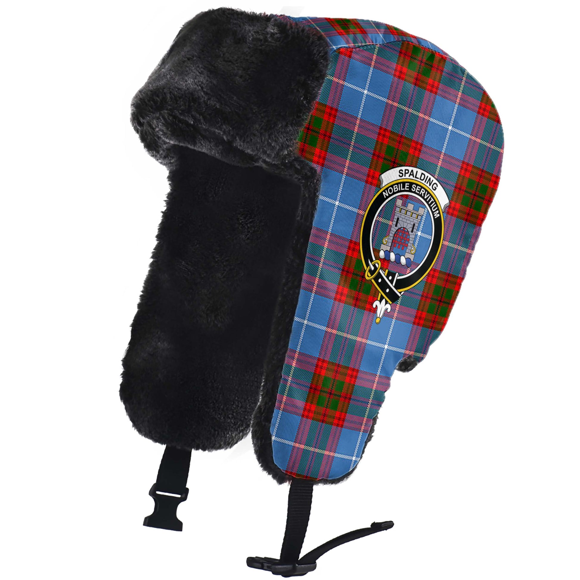 Spalding Tartan Winter Trapper Hat with Family Crest - Tartan Vibes Clothing