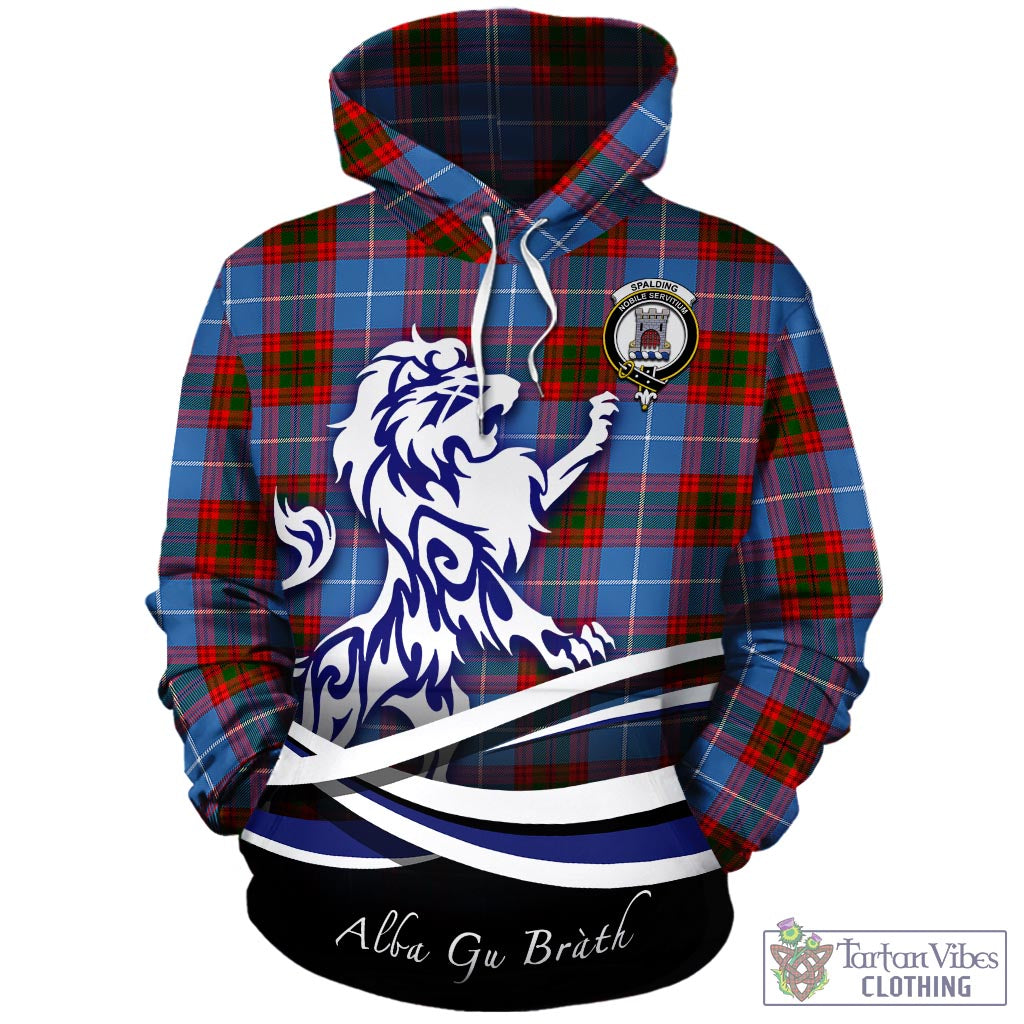 Spalding Tartan Hoodie with Alba Gu Brath Regal Lion Emblem - Tartan Vibes Clothing