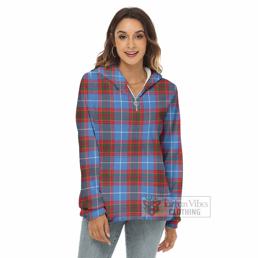 Spalding Tartan Women's Borg Fleece Hoodie with Half Zip - Tartan Vibes Clothing