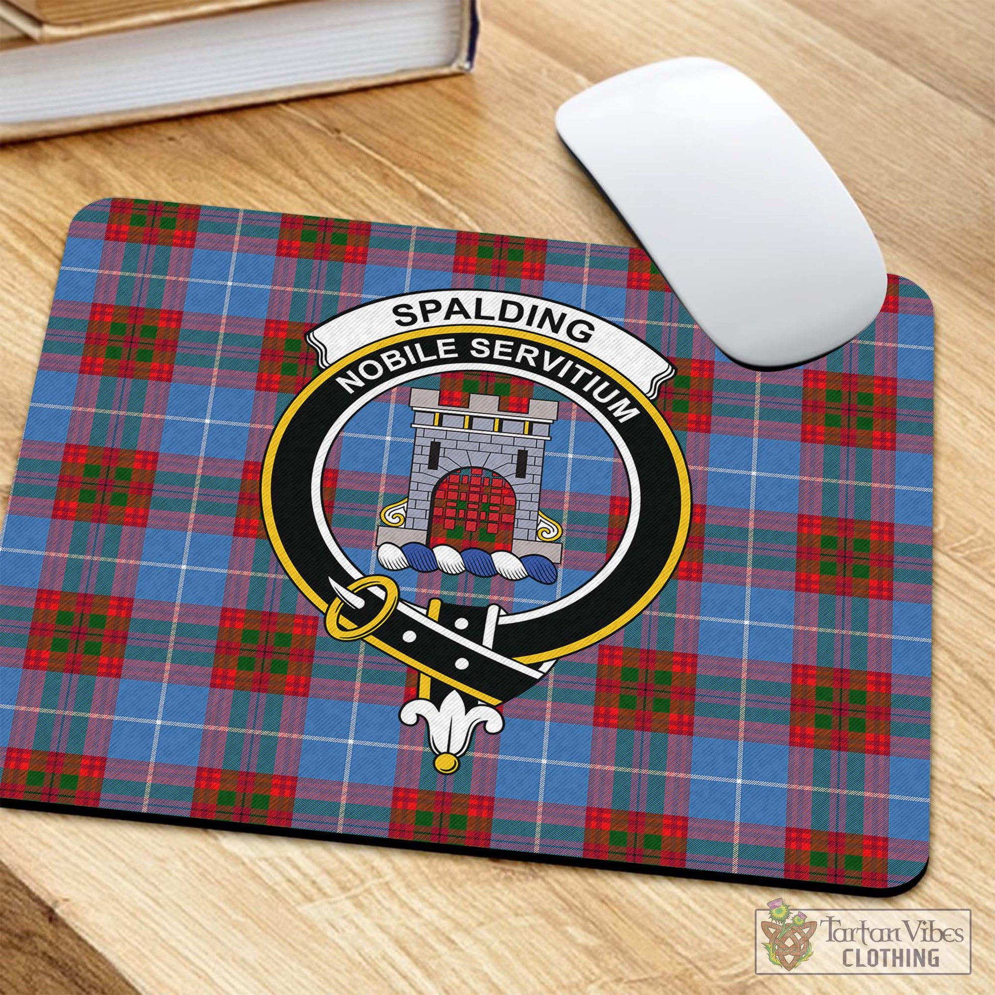 Tartan Vibes Clothing Spalding Tartan Mouse Pad with Family Crest