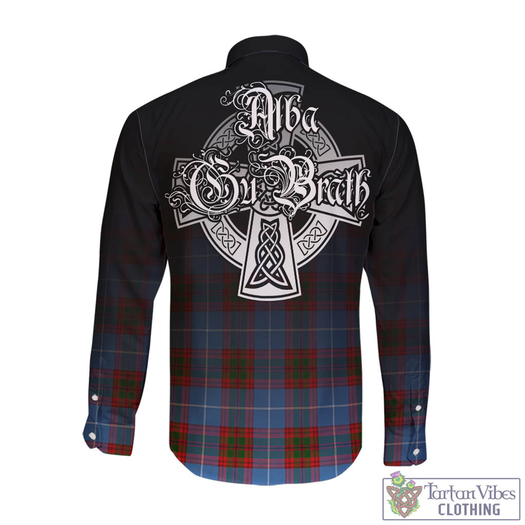 Spalding Tartan Long Sleeve Button Up Featuring Alba Gu Brath Family Crest Celtic Inspired - Tartan Vibes Clothing