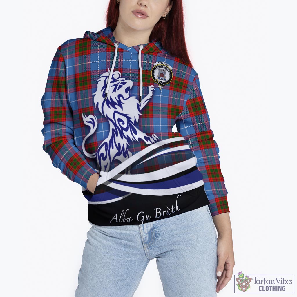 Spalding Tartan Hoodie with Alba Gu Brath Regal Lion Emblem - Tartan Vibes Clothing