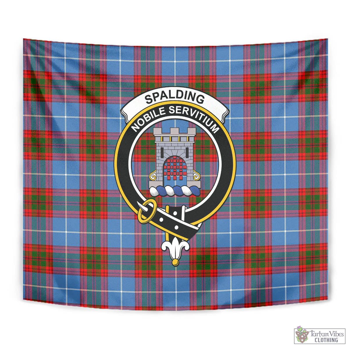 Tartan Vibes Clothing Spalding Tartan Tapestry Wall Hanging and Home Decor for Room with Family Crest