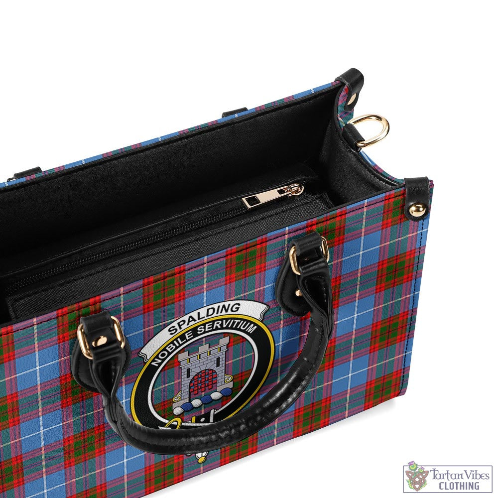 Spalding Tartan Luxury Leather Handbags with Family Crest - Tartan Vibes Clothing