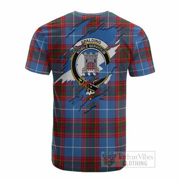 Spalding Clan Crest In Me Tartan Cotton T-shirt Scotland Flag Style