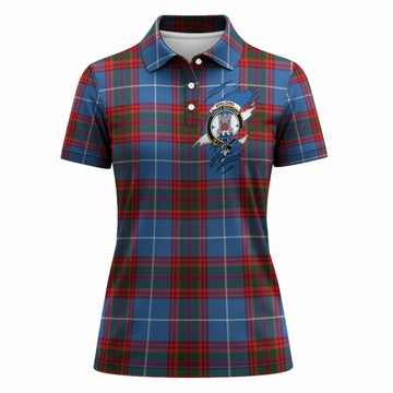 Spalding Clan Crest In Me Tartan Women Polo Shirt Scotland Flag Style