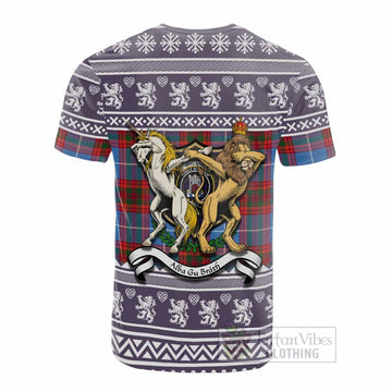 Spalding Clan Tartan Crest Christmas Cotton T-shirt Coat of Arms Funny Style