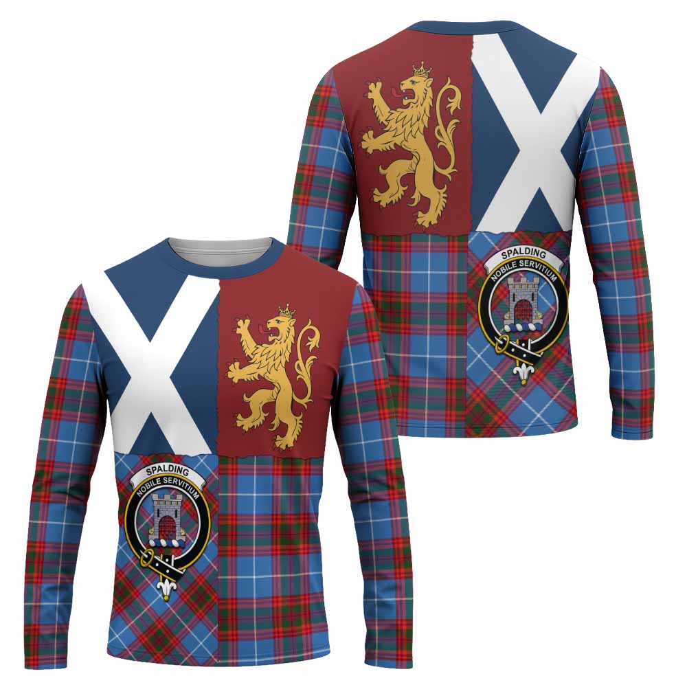 Spalding Crest Tartan Long Sleeve T-Shirt with Lion Rampant Saltire Style