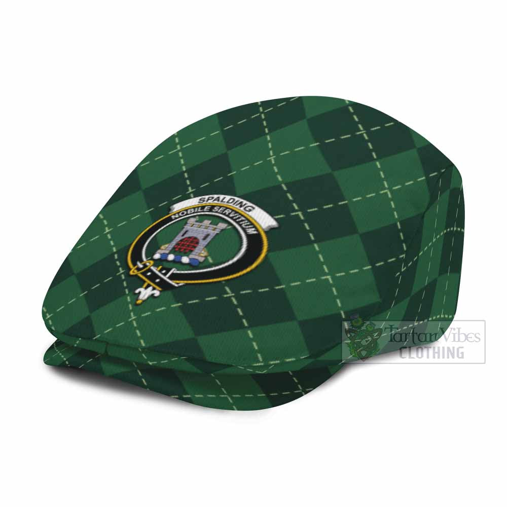 Spalding Scottish Family Crest Flat Cap Green Argyle Classic Style - Tartan Vibes Clothing